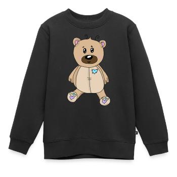Teddy - Kinder Premium Organic Sweatshirt - Schwarz - Vorne - AI Model Kid Female (0cm)