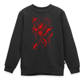 Abstakt Hintergrund / Rot - Kinder Premium Organic Sweatshirt - Schwarz - Vorne - AI Model Kid Female (0cm)