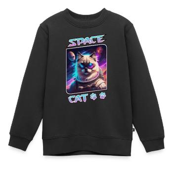 Chat de l'espace - sacré de Birmanie - Sweat Premium enfant bio - noir - Devant - AI Model Kid Female (0cm)