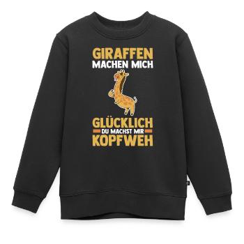 Giraffe Giraffen - Kinder Premium Organic Sweatshirt - Schwarz - Vorne - AI Model Kid Female (0cm)