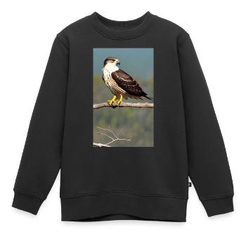 Aigle | Oiseaux | Liberté | Animaux - Sweat Premium enfant bio - noir - Devant - AI Model Kid Female (0cm)