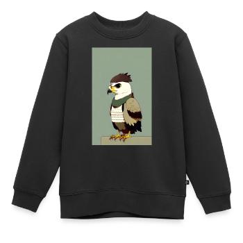Aigle | Oiseaux | Liberté | Animaux - Sweat Premium enfant bio - noir - Devant - AI Model Kid Female (0cm)