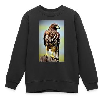 Adler | Vogel | Freiheit | Tiere - Kinder Premium Organic Sweatshirt - Schwarz - Vorne - AI Model Kid Female (0cm)