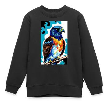 Adler | Vogel | Freiheit | Tiere - Kinder Premium Organic Sweatshirt - Schwarz - Vorne - AI Model Kid Female (0cm)