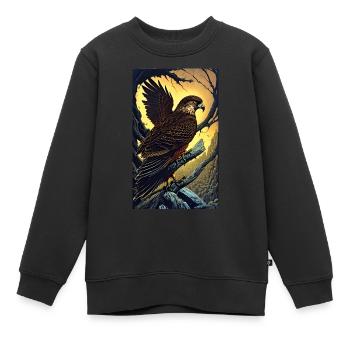 Adler | Vogel | Freiheit | Tiere - Kinder Premium Organic Sweatshirt - Schwarz - Vorne - AI Model Kid Female (0cm)