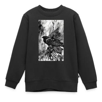 Adler | Vogel | Freiheit | Tiere - Kinder Premium Organic Sweatshirt - Schwarz - Vorne - AI Model Kid Female (0cm)