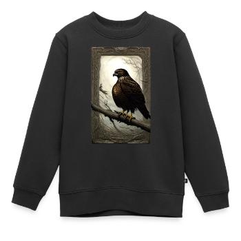 Adler | Vogel | Freiheit | Tiere - Kinder Premium Organic Sweatshirt - Schwarz - Vorne - AI Model Kid Female (0cm)