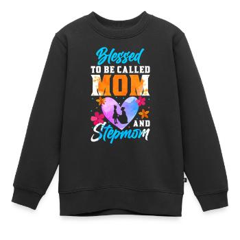 Stepmother Mother's Day Stepmom Mother - Kids Premium Organic Sweatshirt - black - Front - AI Model Kid Female (0cm)