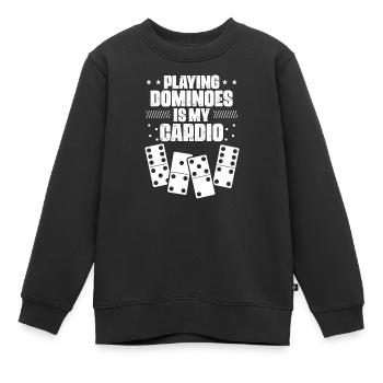 Domino Spiel Design - Kinder Premium Organic Sweatshirt - Schwarz - Vorne - AI Model Kid Female (0cm)