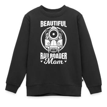 Mère des chemins de fer - Sweat Premium enfant bio - noir - Devant - AI Model Kid Female (0cm)