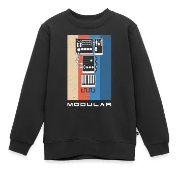 Synthesizer Synth Keyboard Elektronische Musiker - Kinder Premium Organic Sweatshirt - Schwarz - Vorne - AI Model Kid Female (0cm)