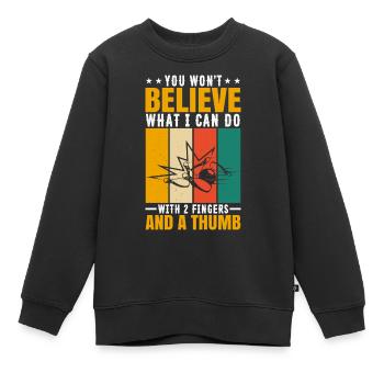 Bowling - Kinder Premium Organic Sweatshirt - Schwarz - Vorne - AI Model Kid Female (0cm)