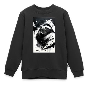 Walross-Wunderland - Kinder Premium Organic Sweatshirt - Schwarz - Vorne - AI Model Kid Female (0cm)