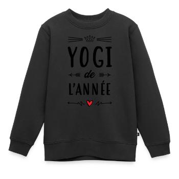 Yogi de l'année / Yoga - Sweat Premium enfant bio - noir - Devant - AI Model Kid Female (0cm)