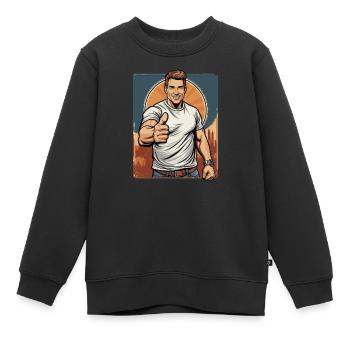 Daumen hoch alles bestens - Kinder Premium Organic Sweatshirt - Schwarz - Vorne - AI Model Kid Female (0cm)