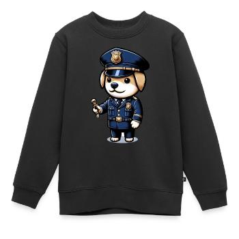 Cute Dog Police Officer - Kinder Premium Organic Sweatshirt - Schwarz - Vorne - AI Model Kid Female (0cm)