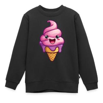 Lächelnde Eiskreation - Kinder Premium Organic Sweatshirt - Schwarz - Vorne - AI Model Kid Female (0cm)