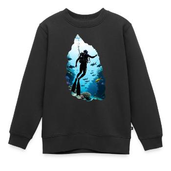 plongée sous marine - Sweat Premium enfant bio - noir - Devant - AI Model Kid Female (0cm)