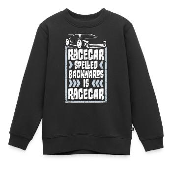 Voiture de course drôle orthographié à l’envers est pilote de voiture de course - Sweat Premium enfant bio - noir - Devant - AI Model Kid Female (0cm)