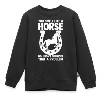Amoureux des chevaux Équitation équestre - Sweat Premium enfant bio - noir - Devant - AI Model Kid Female (0cm)