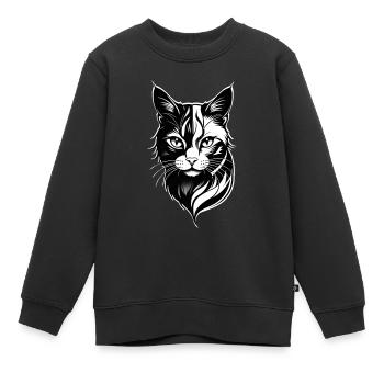 Kätzchen - Kinder Premium Organic Sweatshirt - Schwarz - Vorne - AI Model Kid Female (0cm)