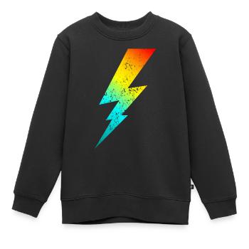 Bolt Lighting Classique des années 80 - Sweat Premium enfant bio - noir - Devant - AI Model Kid Female (0cm)
