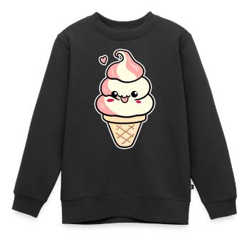 Crème glacée de dessin animé - Sweat Premium enfant bio - noir - Devant - AI Model Kid Female (0cm)