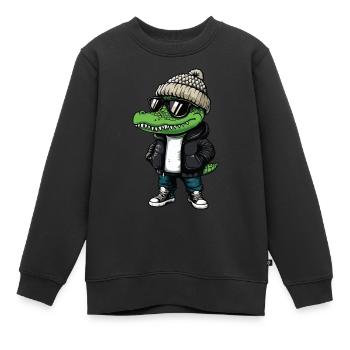 Alligator Winter - Kinder Premium Organic Sweatshirt - Schwarz - Vorne - AI Model Kid Female (0cm)