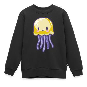 Qualle - Kinder Premium Organic Sweatshirt - Schwarz - Vorne - AI Model Kid Female (0cm)