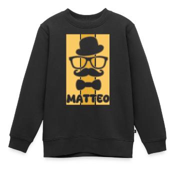 Matteo - Kinder Premium Organic Sweatshirt - Schwarz - Vorne - AI Model Kid Female (0cm)
