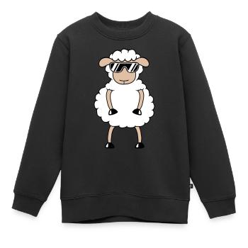 Sheep Sunglasses Party Sheep Lamb Cute Cool - Kids Premium Organic Sweatshirt - black - Front - AI Model Kid Female (0cm)