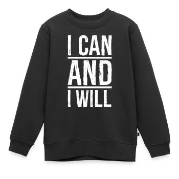 Je peux et je le ferai - Sweat Premium enfant bio - noir - Devant - AI Model Kid Female (0cm)