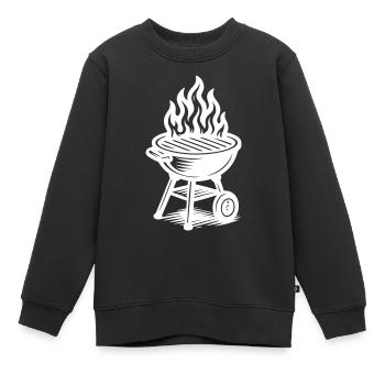 Grill Fire Grilling - Kids Premium Organic Sweatshirt - black - Front - AI Model Kid Female (0cm)