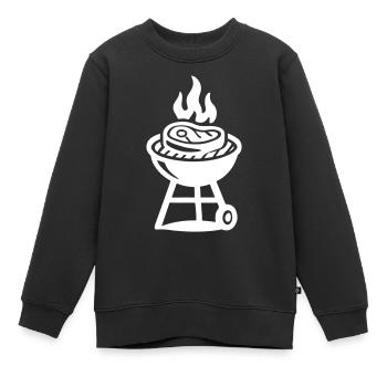 Griller Steak Viande Icône - Sweat Premium enfant bio - noir - Devant - AI Model Kid Female (0cm)