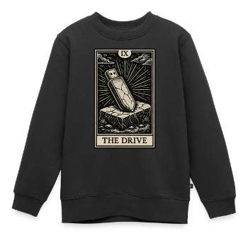 Das Laufwerk – Datahoarder USB Tarotkarte - Kinder Premium Organic Sweatshirt - Schwarz - Vorne - AI Model Kid Female (0cm)