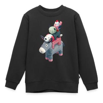 Stadtmusikanten "Stripes" - Kinder Premium Organic Sweatshirt - Schwarz - Vorne - AI Model Kid Female (0cm)