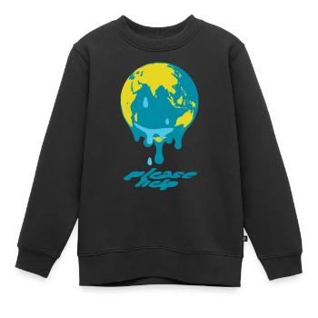 Erderwärmung Weltkugel - Kinder Premium Organic Sweatshirt - Schwarz - Vorne - AI Model Kid Female (0cm)