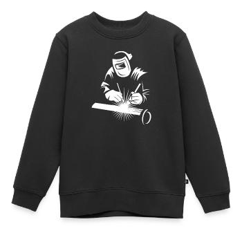 Minimalistischer Schweißer Silhouette Industrie - Kinder Premium Organic Sweatshirt - Schwarz - Vorne - AI Model Kid Female (0cm)