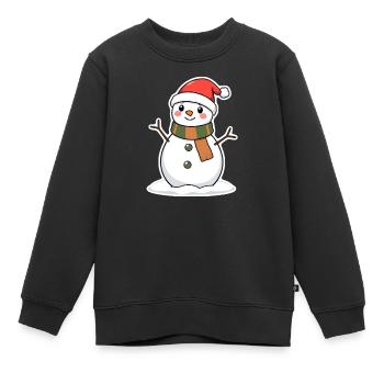 Schneemann - Kinder Premium Organic Sweatshirt - Schwarz - Vorne - AI Model Kid Female (0cm)