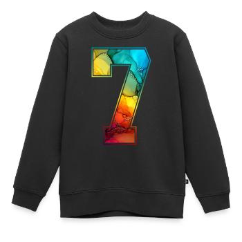NON. 7 NUMÉRO 7 COLLÈGE 7E ANNIVERSAIRE - Sweat Premium enfant bio - noir - Devant - AI Model Kid Female (0cm)