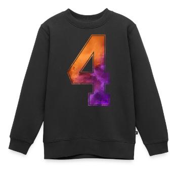 NR. 4 NUMMER 4 COLLEGE 4. GEBURTSTAG - Kinder Premium Organic Sweatshirt - Schwarz - Vorne - AI Model Kid Female (0cm)