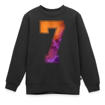 NON. 7 NUMÉRO 7 COLLÈGE 7E ANNIVERSAIRE - Sweat Premium enfant bio - noir - Devant - AI Model Kid Female (0cm)