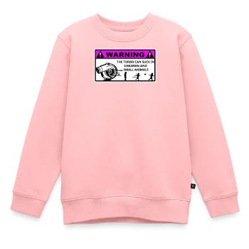 Turbo Avertissement Enfants  - Sweat Premium enfant bio - rose - Devant - AI Model Kid Female (0cm)