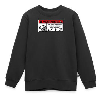 Warnung - Kinder Premium Organic Sweatshirt - Schwarz - Vorne - AI Model Kid Female (0cm)