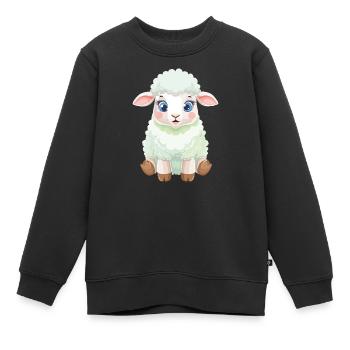 Pastell Lammchen Flauschig - Kinder Premium Organic Sweatshirt - Schwarz - Vorne - AI Model Kid Female (0cm)