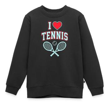 I Love Tennis Shirt, Cool Tennis Fan Style - Kinder Premium Organic Sweatshirt - Schwarz - Vorne - AI Model Kid Female (0cm)