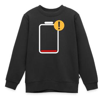Batterie faible - Sweat Premium enfant bio - noir - Devant - AI Model Kid Female (0cm)