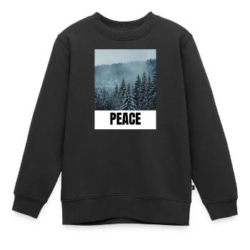 PEACE - Kinder Premium Organic Sweatshirt - Schwarz - Vorne - AI Model Kid Female (0cm)