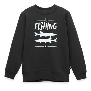 Fischermotiv: Angeln Silhouetten - Kinder Premium Organic Sweatshirt - Schwarz - Vorne - AI Model Kid Female (0cm)