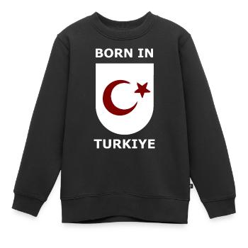 Born in Türkiye Shield - Kinder Premium Organic Sweatshirt - Schwarz - Vorne - AI Model Kid Female (0cm)